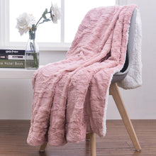 Load image into Gallery viewer, Tache Faux Fur Dusty Muted Pink Throw Blanket (#7)