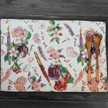 Load image into Gallery viewer, DaDa Bedding Set of 4-Pieces Sweet Love Notes Pink Floral Tapestry Dining Table Placemats 13” x 19”