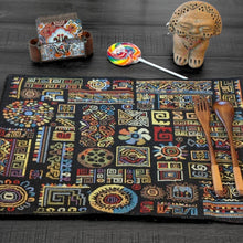 Load image into Gallery viewer, DaDa Bedding Set of 4-Pieces Ethnic Ornaments Geometric Black Tapestry Dining Placemats 13” x 19” (18118)