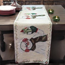 Load image into Gallery viewer, DaDa Bedding Magical Snowman Holiday Woven Tapestry Dining Table Runner (9733)