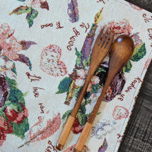 Load image into Gallery viewer, DaDa Bedding Set of 4-Pieces Sweet Love Notes Pink Floral Tapestry Dining Table Placemats 13” x 19”