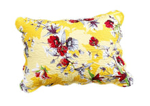 Load image into Gallery viewer, DaDa Bedding Sunshine Yellow Hummingbirds Floral Scalloped Pillow Sham 1-Piece (JHW-925)