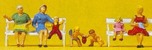 Load image into Gallery viewer, Preiser 10051 HO Scale Pedestrians -- Women &amp; Children On Benches