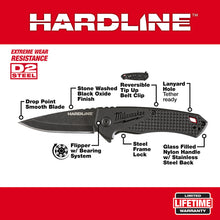 Load image into Gallery viewer, Milwaukee 48-22-1997 2.5 in. HARDLINE™ Smooth Drop Point Blade Pocket Knife
