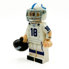 Load image into Gallery viewer, #18 QB Indy Football Player Minifig made using LEGO parts - B3 Customs