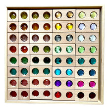 Load image into Gallery viewer, **Pre-order (Ships in 2-3 Weeks)**40 PCS Wooden Gemmed Blocks Set with Storage Tray
