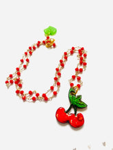 Load image into Gallery viewer, Retro Cherry Beaded Necklace by Rosie Rose Parker