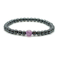 Load image into Gallery viewer, Joint Movement Support Purple Fluorite &amp; Hematite Bracelet - Non-Magnetic
