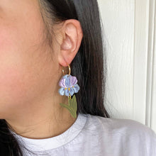 Load image into Gallery viewer, Purple Iris Earrings