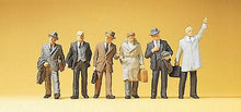 Load image into Gallery viewer, Preiser 10381 HO Scale Passengers -- Businessmen w/Coats pkg(6)