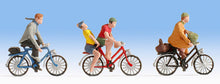 Load image into Gallery viewer, Noch 15898 HO Scale Cyclists -- 4 People &amp; 3 Bicycles
