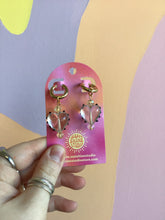 Load image into Gallery viewer, Chunky Glass Heart Charm Earrings