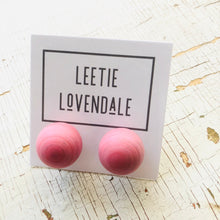 Load image into Gallery viewer, Pink Marbled Matte Jumbo Ball Stud Earrings