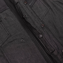 Load image into Gallery viewer, Men's Leather-Denim Combo Motorcycle  Vest - No Collar