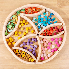 Load image into Gallery viewer, **Pre-order (Ships in 2-3 Weeks)**42-Piece Combination Set – 12 Large &amp; 30 Mini Curved Natural Wooden Building Blocks