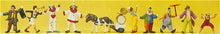 Load image into Gallery viewer, Preiser 20258 HO Scale Circus Figures -- Clowns w/Pony