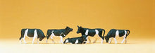 Load image into Gallery viewer, Preiser 14155 HO Scale Animals Cows - Colors may vary, black/white, brown/white.
