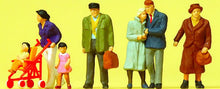 Load image into Gallery viewer, Preiser 10564 HO Scale Pedestrians -- Pedestrians w/Stroller pkg(6)