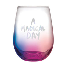 Load image into Gallery viewer, A Magical Day Stemless Wine Glass in Tinted Multicolored | 20oz