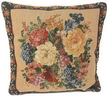 Load image into Gallery viewer, DaDa Bedding Breath of Spring Dark Border Floral Elegant Throw Pillow Cushion Cover 18" x 18"