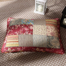 Load image into Gallery viewer, Tache Cotton Patchwork Beige Burgundy Paisley Floral Fairy Tale Tea Party Pillow Sham (DXJ103443)