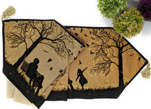 Load image into Gallery viewer, DaDalogy Autumn Birds Family Gathering Woven Tapestry Dining Table Runner (18198)