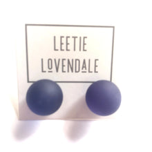 Load image into Gallery viewer, Cobalt Frosted Jumbo Ball Stud Earrings