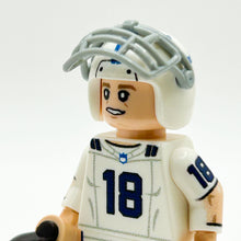 Load image into Gallery viewer, #18 QB Indy Football Player Minifig made using LEGO parts - B3 Customs