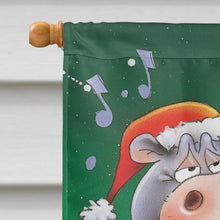 Load image into Gallery viewer, Hippo Family Caroling Flag Canvas House Size AAH7195CHF