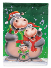 Load image into Gallery viewer, Hippo Family Caroling Garden Flag – Decorative Outdoor Yard Flag AAH7195GF