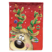Load image into Gallery viewer, Comic Reindeer with Decorated Antlers Flag Canvas House Size AAH7206CHF
