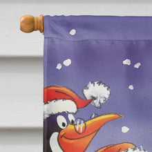 Load image into Gallery viewer, Holiday Penguins Flag Canvas House Size AAH7264CHF