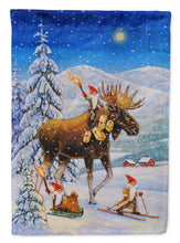 Load image into Gallery viewer, Christmas Gnome riding Reindeer Garden Flag – Decorative Outdoor Yard Flag ACG0102GF