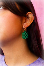Load image into Gallery viewer, Checkered Charm Earrings