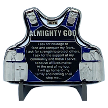 Load image into Gallery viewer, DL7-13 Police Officer's Prayer God Almighty Challenge Coin Thin Blue Line Tactical Body Armor