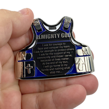 Load image into Gallery viewer, DL7-13 Police Officer's Prayer God Almighty Challenge Coin Thin Blue Line Tactical Body Armor