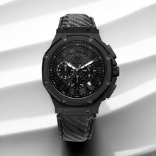 Load image into Gallery viewer, AM1036CF- AMBASSADOR BLACK / CF STYLE LEATHER BAND WATCH