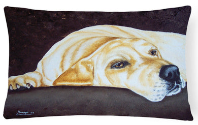 Naptime Yellow Labrador Fabric Decorative Pillow AMB1072PW1216