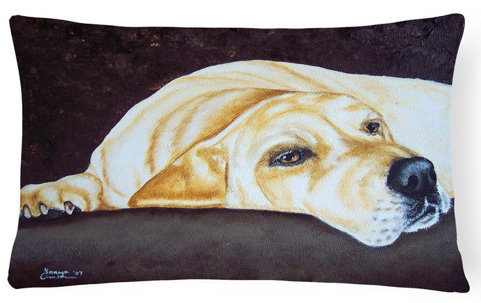 Naptime Yellow Labrador Fabric Decorative Pillow AMB1072PW1216