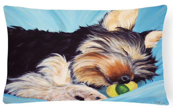 Naptime Yorkie Yorkshire Terrier Fabric Decorative Pillow AMB1075PW1216