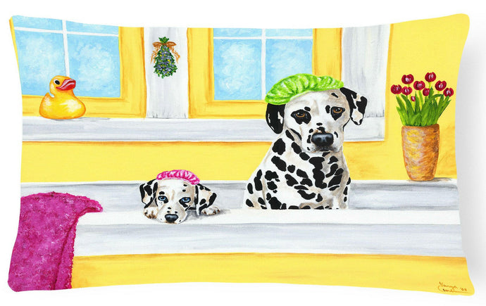Bath Day Dalmatian Fabric Decorative Pillow AMB1099PW1216