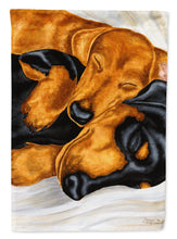 Load image into Gallery viewer, Dachshund Snuggles Garden Flag - Outdoor Decorative Yard Flag