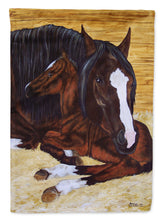 Load image into Gallery viewer, Bay Mare Foal Horse Flag Canvas House Size AMB1236CHF