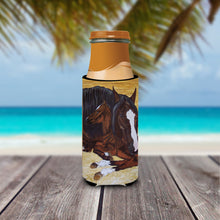 Load image into Gallery viewer, Bay Mare Foal Horse Slim Can Hugger – Fun &amp; Functional Drink Coolers AMB1236MUK