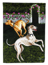 Load image into Gallery viewer, Rose Garden Frolick Greyhounds Flag Canvas House Size AMB1354CHF