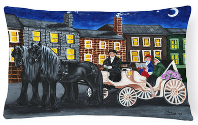 City Carriage Ride Horse Fabric Decorative Pillow AMB1409PW1216