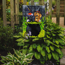 Load image into Gallery viewer, Brewing up Trouble Halloween Dachshund Garden Flag - Outdoor Decorative Yard Flag