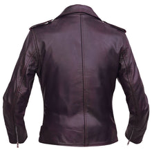 Load image into Gallery viewer, Violet Vixen Women’s Leather Motorcycle Jacket