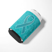Load image into Gallery viewer, Teal Ribbon for Ovarian Cancer Awareness Can or Bottle Hugger AN1201CC