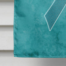 Load image into Gallery viewer, Teal Ribbon for Ovarian Cancer Awareness Flag Canvas House Size AN1201CHF